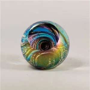 Fireball Paperweight in Twilight Handblown Glass Paperweight by Glass Eye Studio