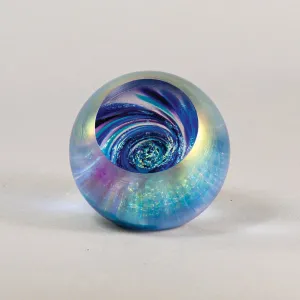 Fireball Vortex Handblown Glass Paperweight by Glass Eye Studio