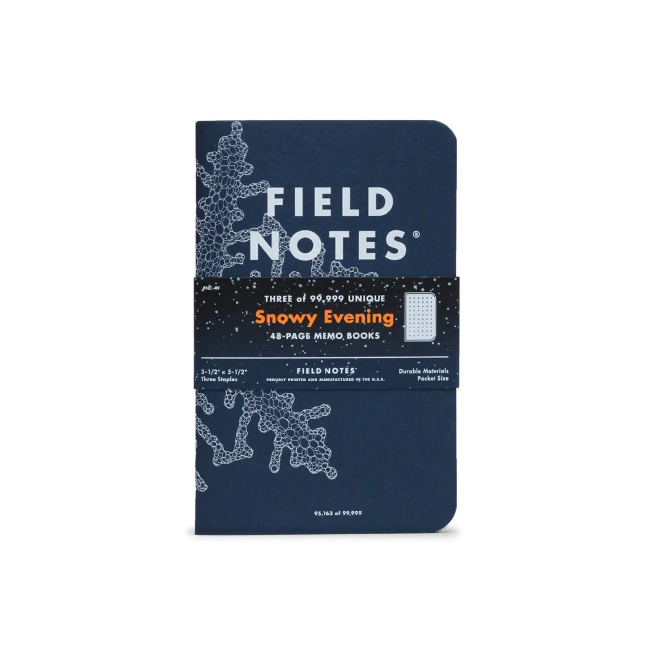 Flake Grid Memo Book | 3-Pack (Snowy Evening)