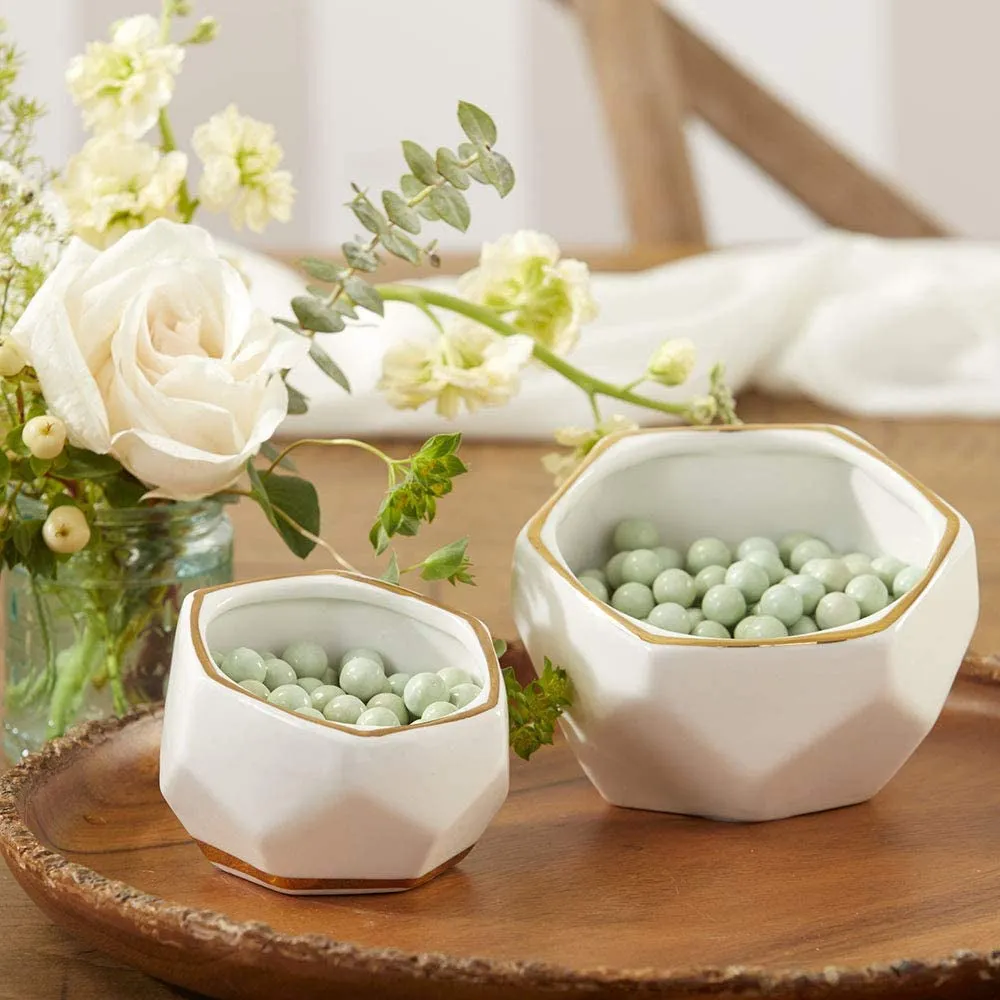 GeoChic White Ceramic Planter Duo (Set of 2)