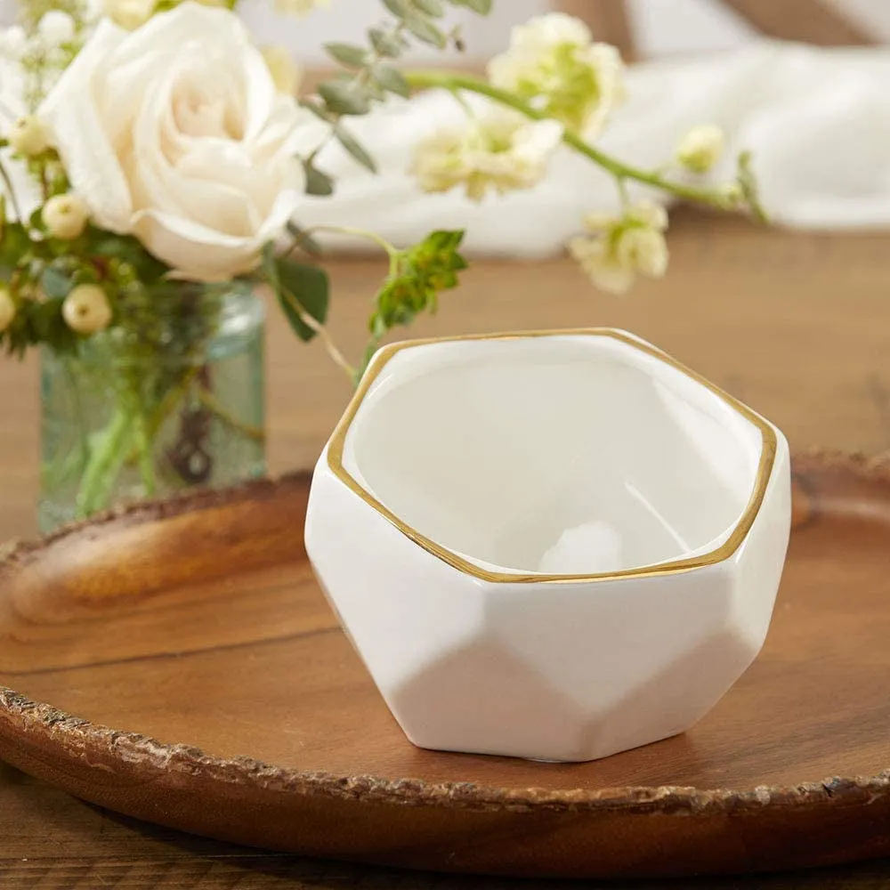 GeoChic White Ceramic Planter Duo (Set of 2)