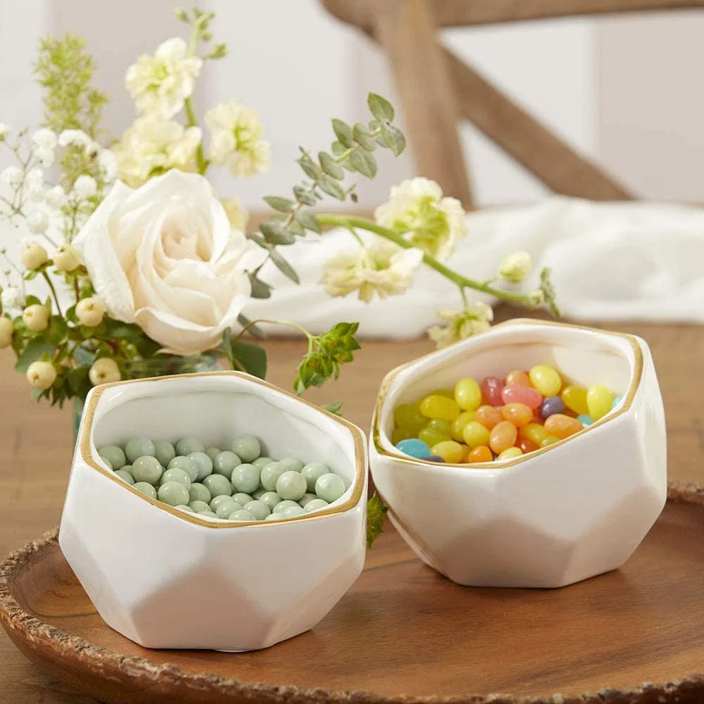 GeoChic White Ceramic Planter Duo (Set of 2)