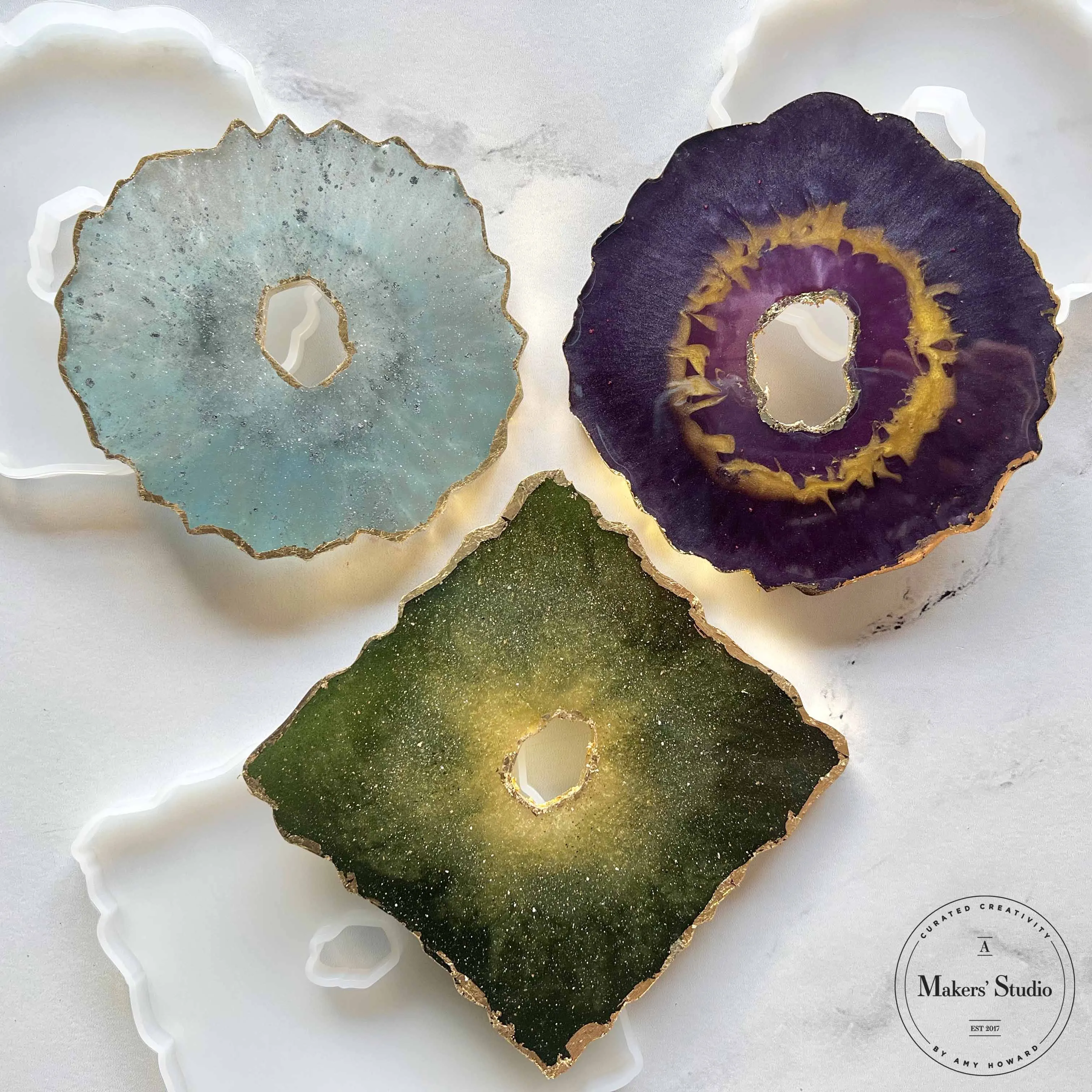 Geode Coasters Trio