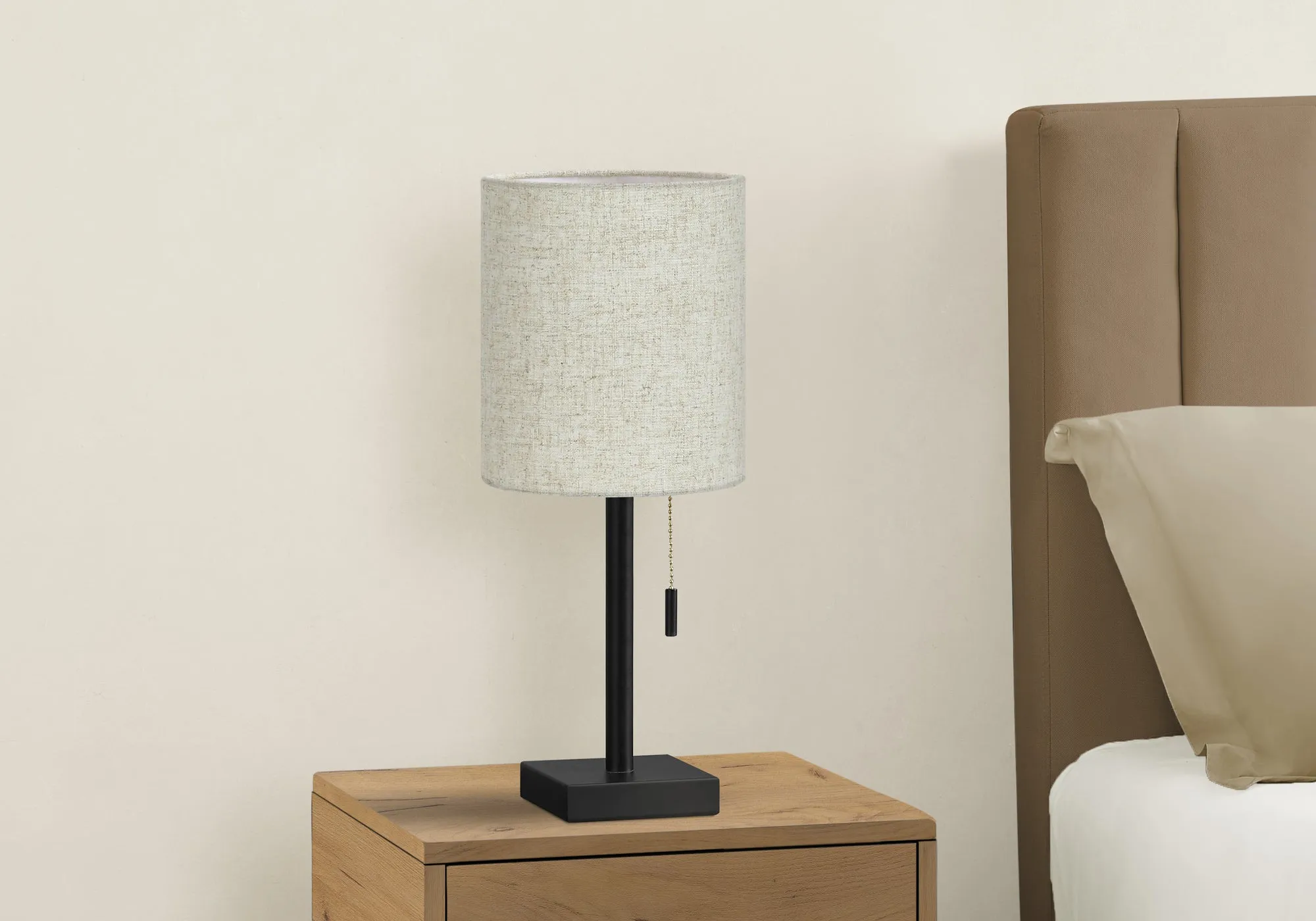 GlowMax Duo: Modern USB Table Lamps - Black Metal & Beige Shade Set