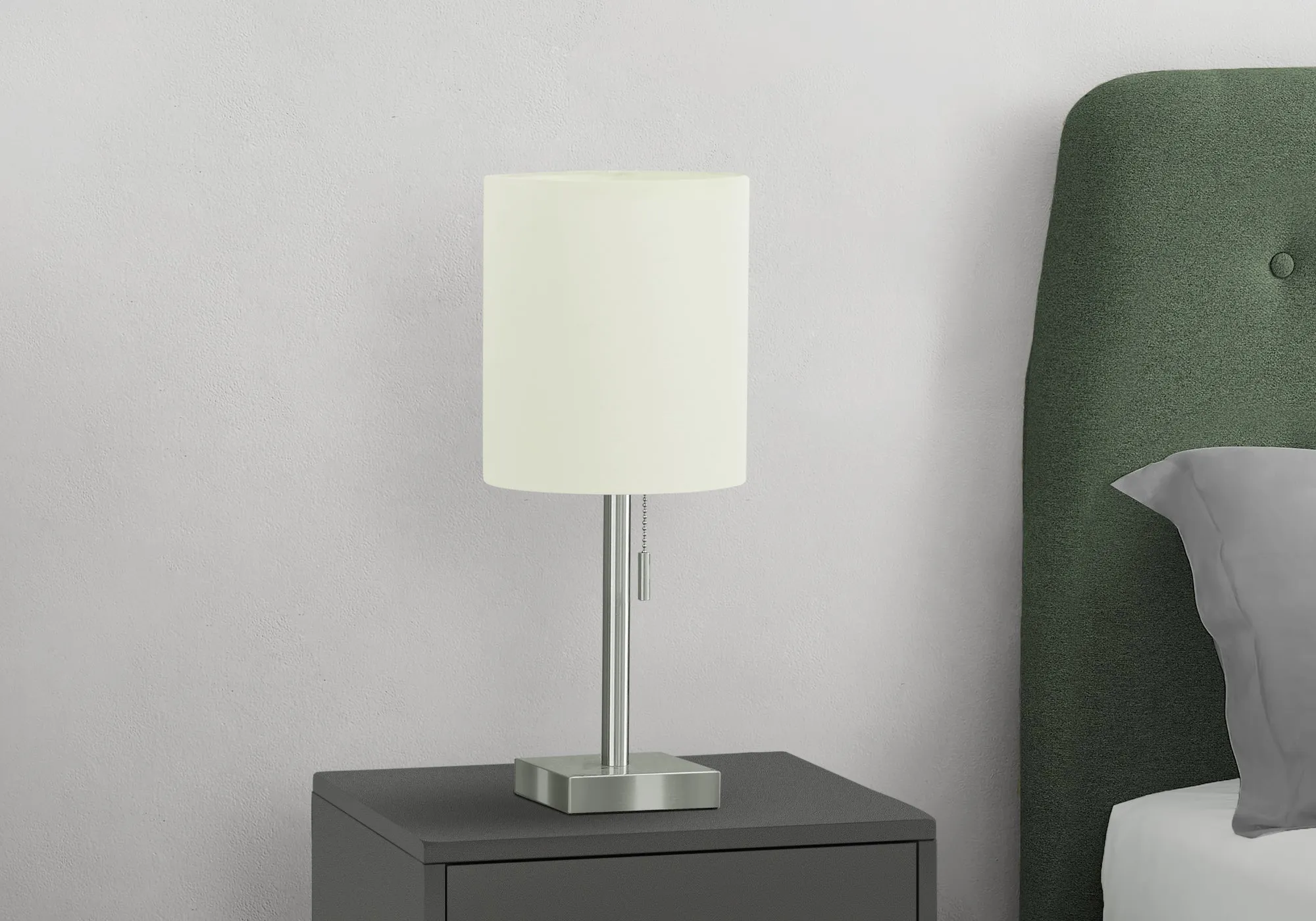 GlowMax Duo - USB Table Lamps: Modern Nickel Metal Design, Ivory Shade, Set of 2, 17"H