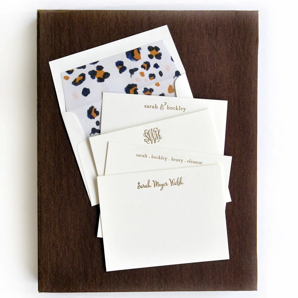 Grand Silk Stationery Box - Brown