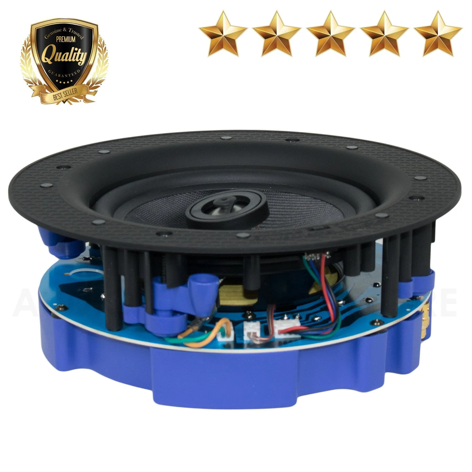 Gravity Premium SG-6Hi 6.5" 200 Watts Flush Mount In-wall In-ceiling 2-Way Universal Home Speaker System with Polypropylene Cone Titanium Tweeter Stereo Sound Easy to Install Adapter