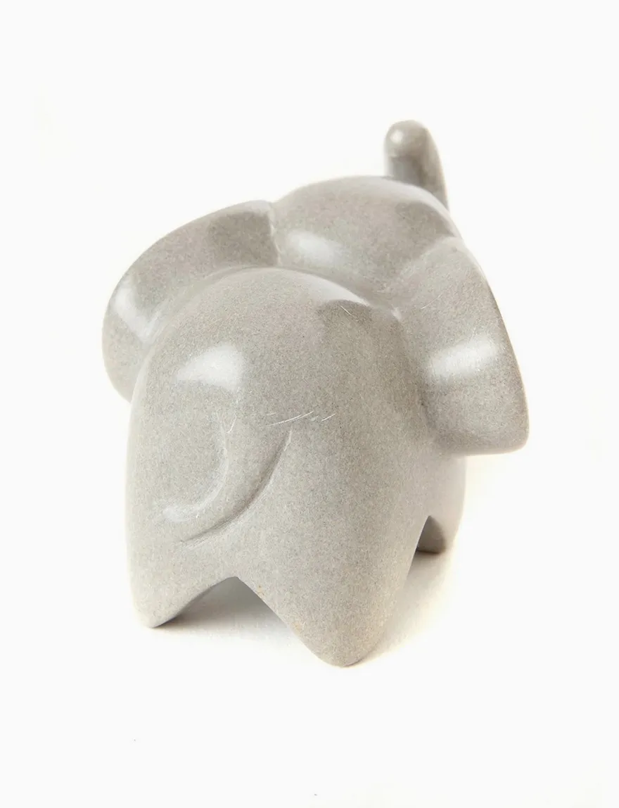 Handmade Soapstone Elephant Paperweight/Hand Carved Miniature Figurines/Sculptures
