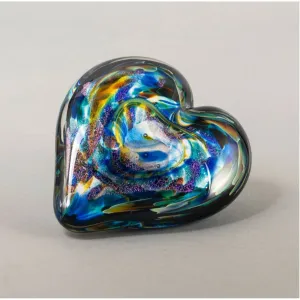 Heart of Fire Paperweight in Anniversary Handblown Glass Paperweight by Glass Eye Studio