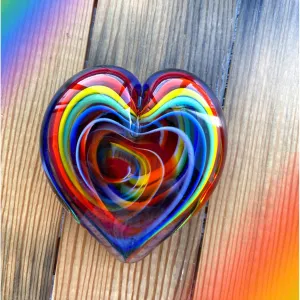 Heart of Fire Paperweight in Bohemian Handblown Glass Paperweight by Glass Eye Studio