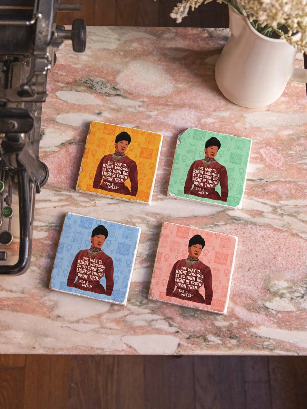 Ida B. Wells Quote   Illustration Coaster Set