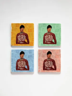 Ida B. Wells Quote   Illustration Coaster Set