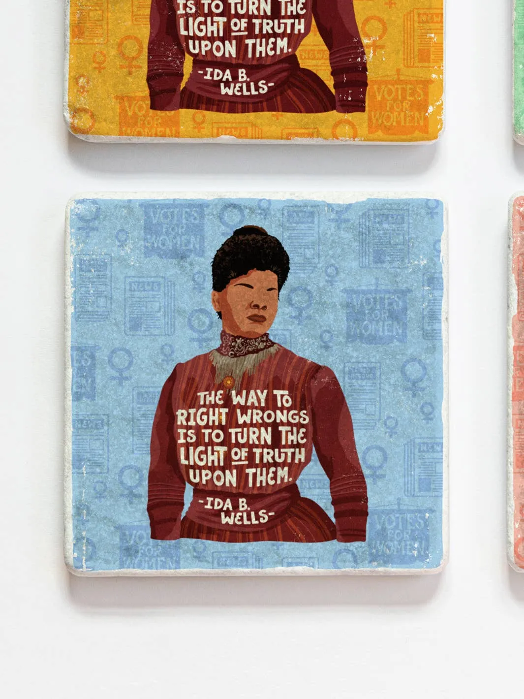 Ida B. Wells Quote   Illustration Coaster Set