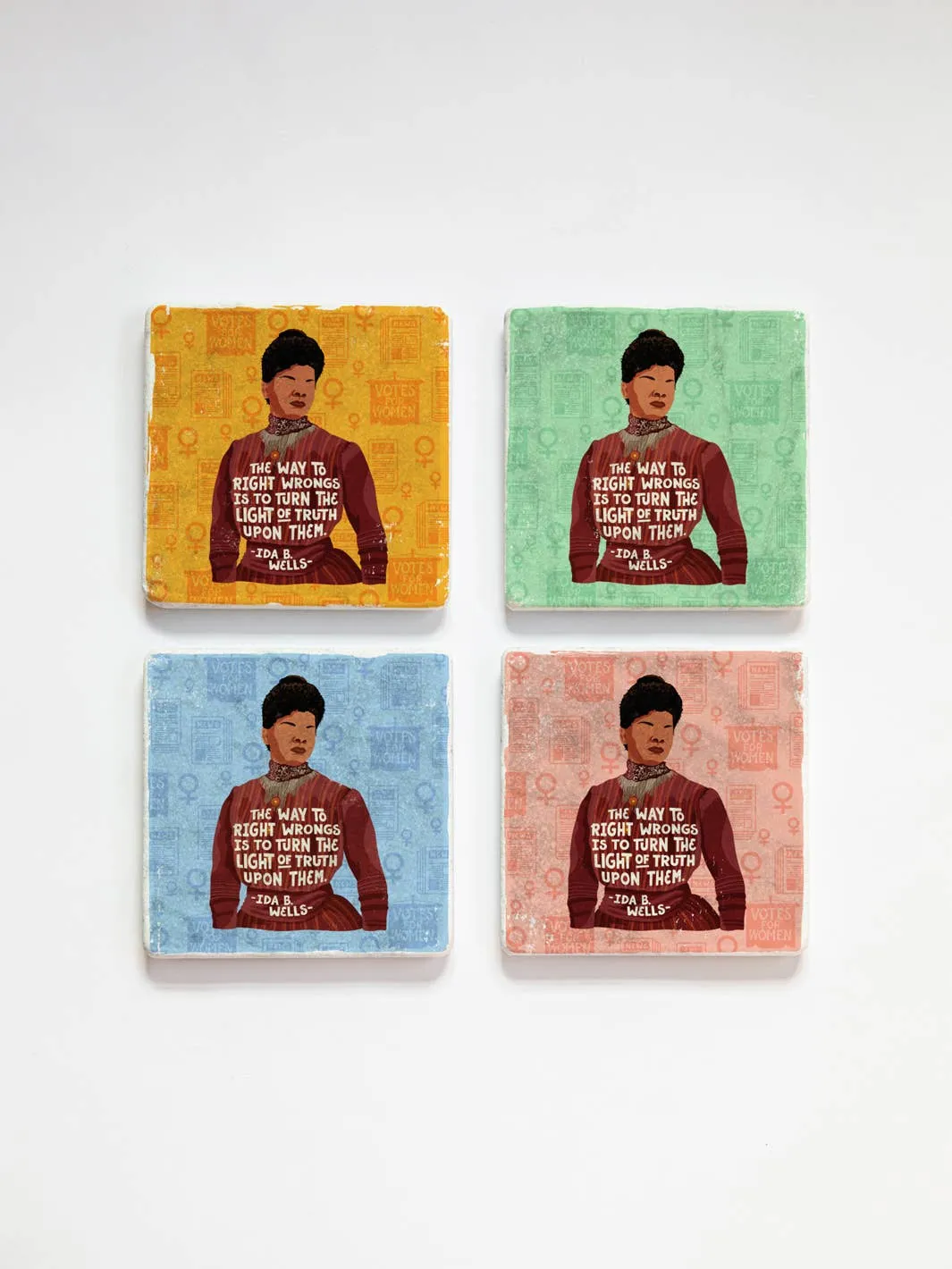 Ida B. Wells Quote   Illustration Coaster Set