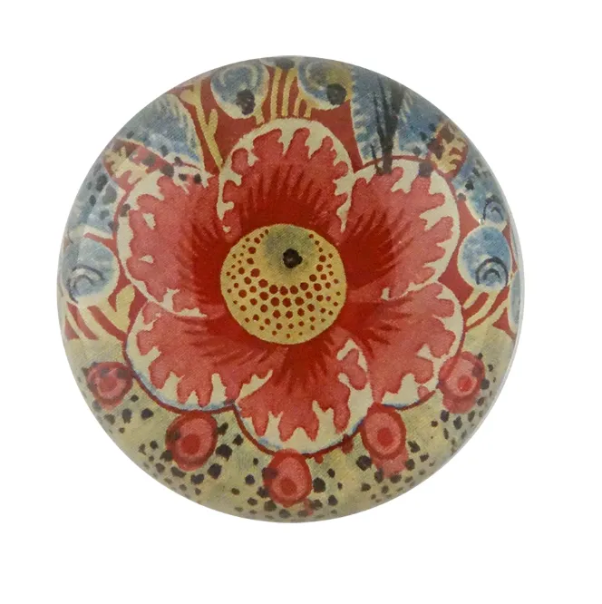 John Derian Decoupaged Domed Glass Paperweight
