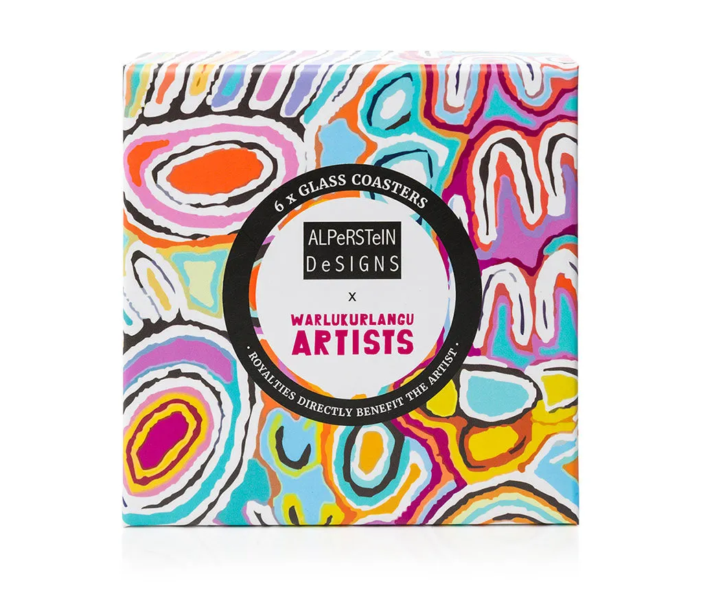 Judy Watson Glass Coaster Set