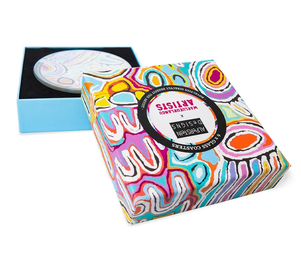 Judy Watson Glass Coaster Set