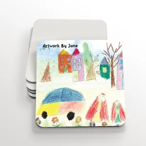 Kid's Art Photo Square Coasters