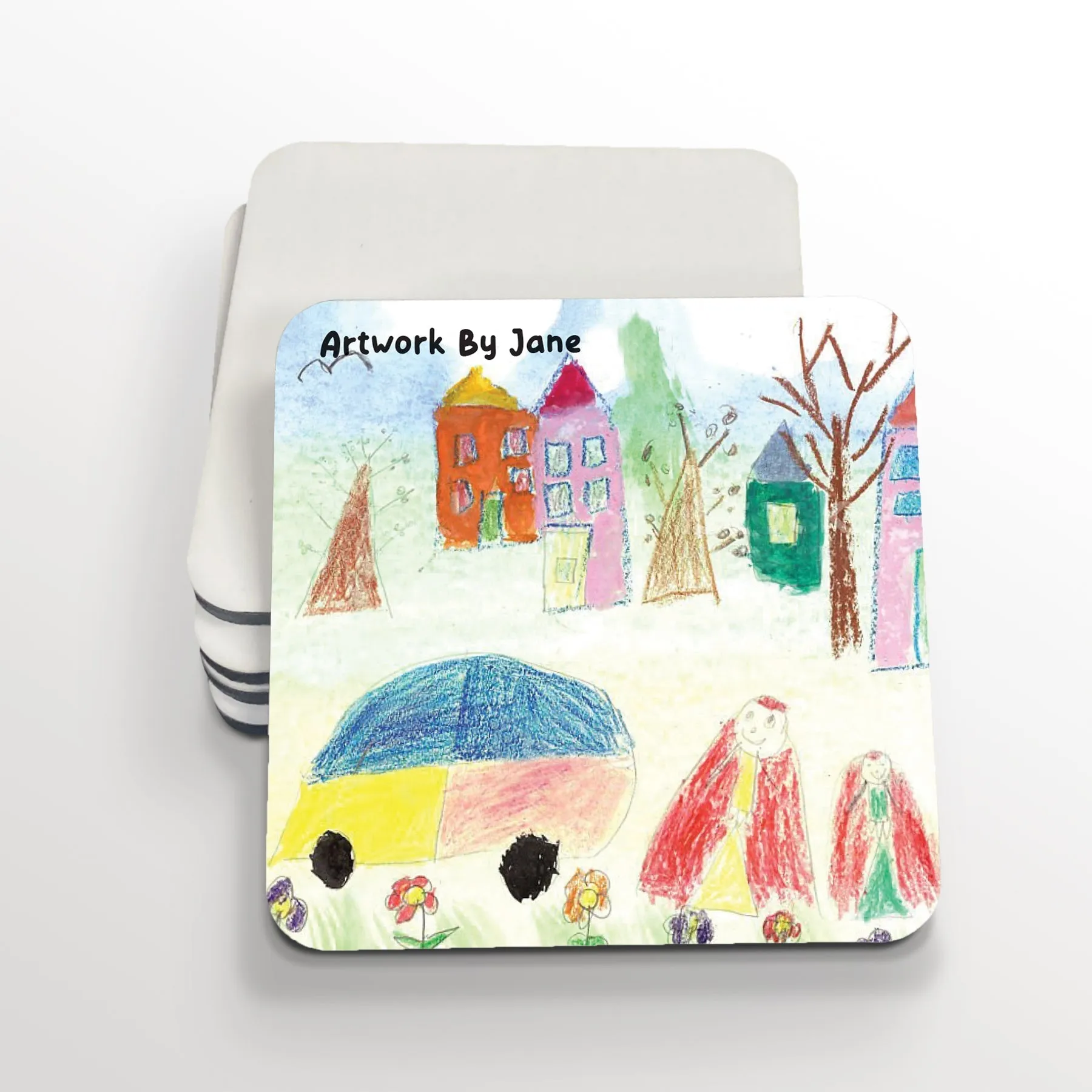 Kid's Art Photo Square Coasters