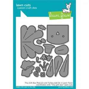 Lawn Cuts Custom Craft Die - Tiny Gift Box Peacock & Turkey Add-On*