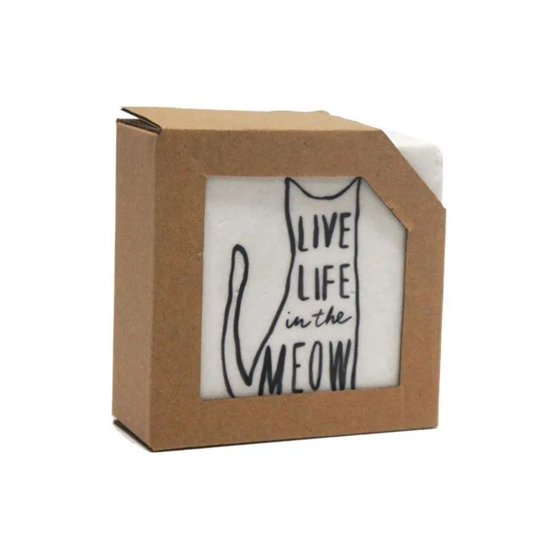 Live Life In The Meow Coaster Set
