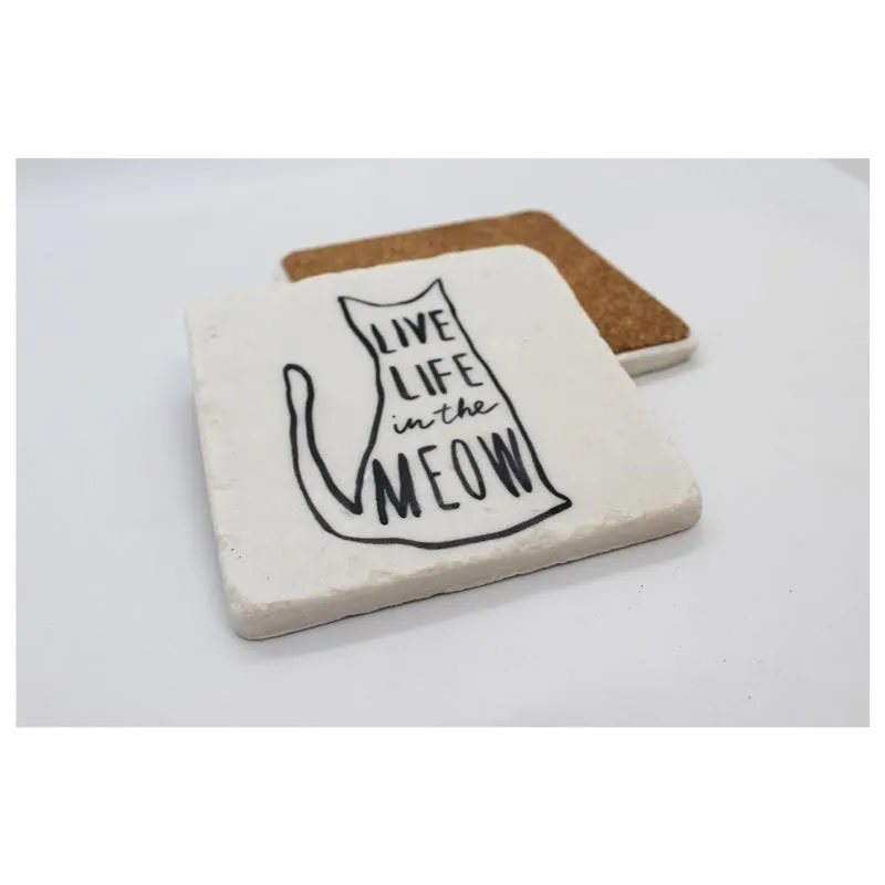 Live Life In The Meow Coaster Set