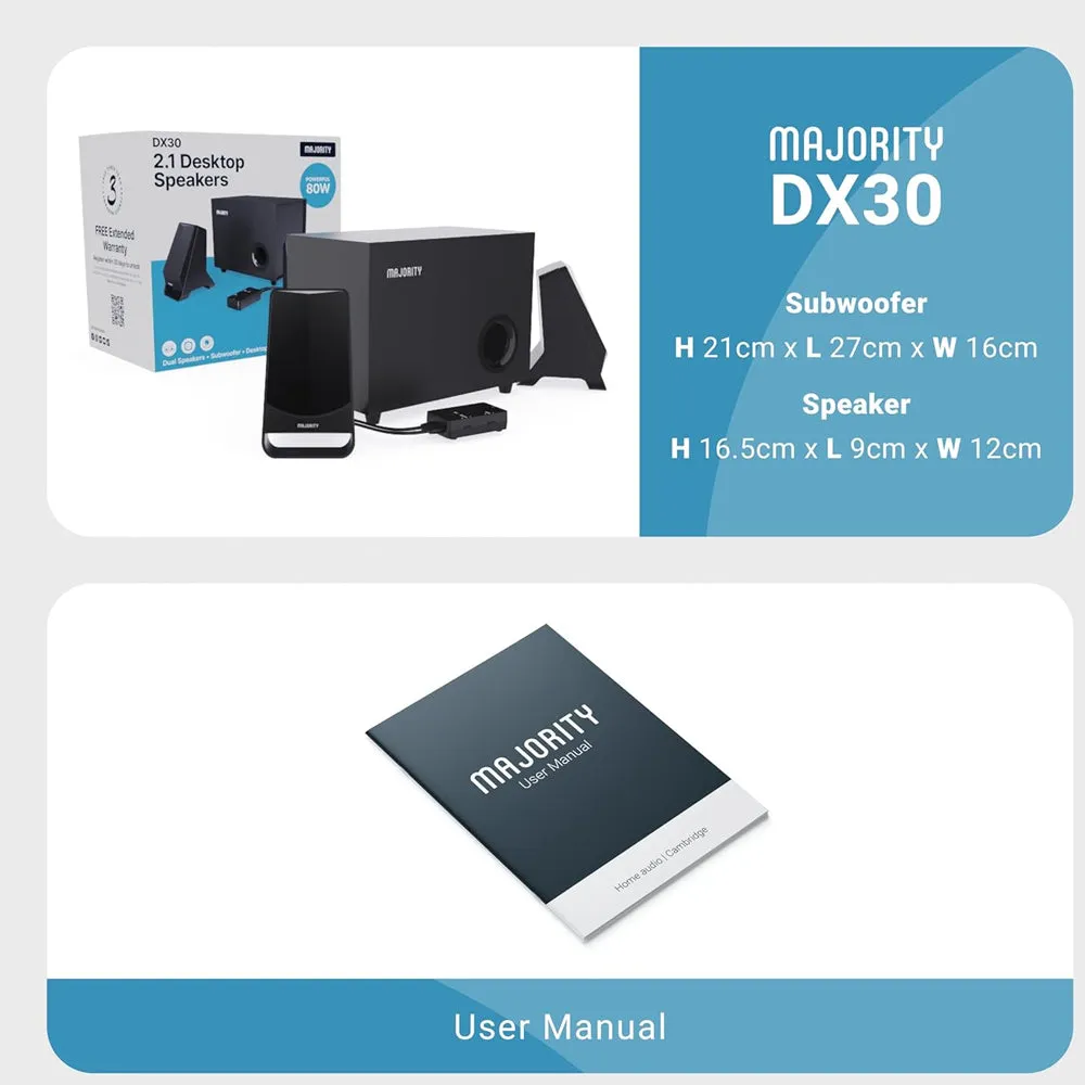 Majority PC DX30   SUB Woofer Speakers 2.1