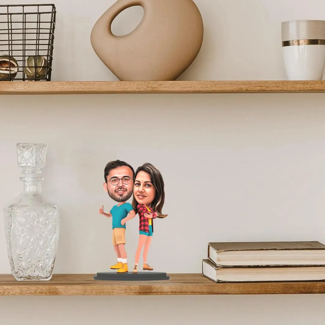 MakerTech Gifting Wood Rtech Gifting Avatar Stand Personalized Gift For Boyfriend, Husband, Brother, Friends, Bff Character Caricature Photo Frame Unique Design Customized Gift For Friends & Family D7