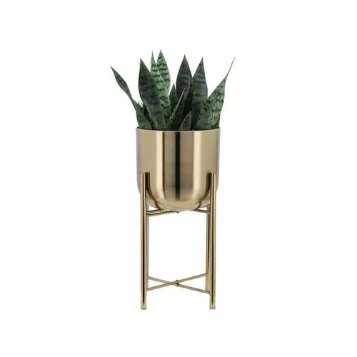 METAL DECORATIVE MODERN INDOOR PLANTER - PACK OF 2