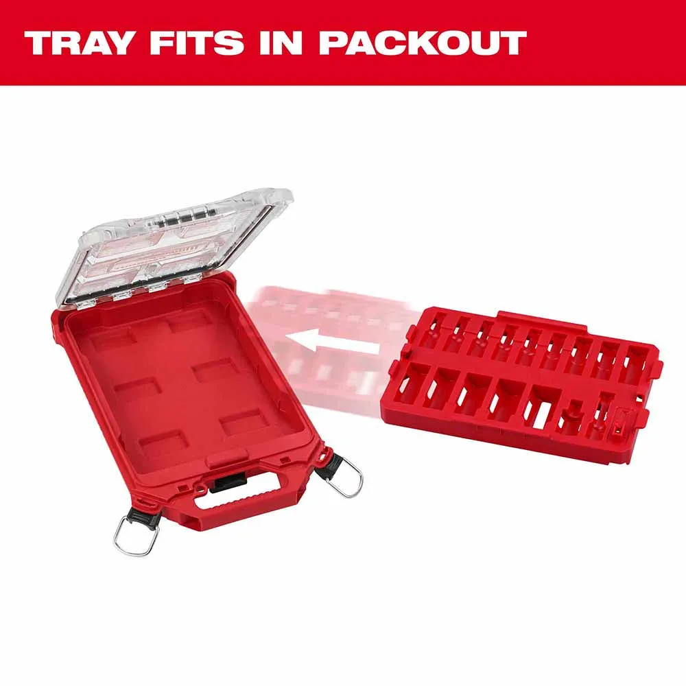 Milwaukee 49-66-6830 Shockwave Impact Duty Socket 3/8" Drive 17-Piece SAE Tray Only