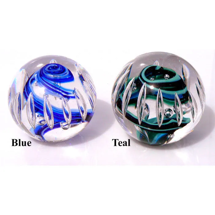Multi Bubble Glass Paperweights Artisan Handblown Art Glass Paperweights