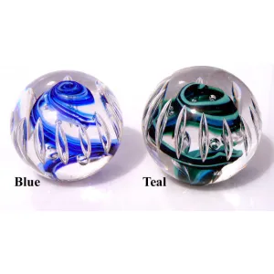Multi Bubble Glass Paperweights Artisan Handblown Art Glass Paperweights