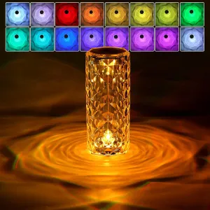 (NET) Crystal Lamp LED Rechargeable Touch Night Light  Home Decor Creative Lights