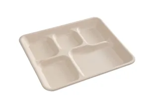 No PFAS added 5 Compartment Lunch Trays, Case of 500