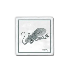 Octopus Marble Stone Coasters - Set of 4