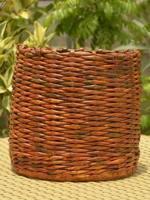 Paper Weaved Planter Brown