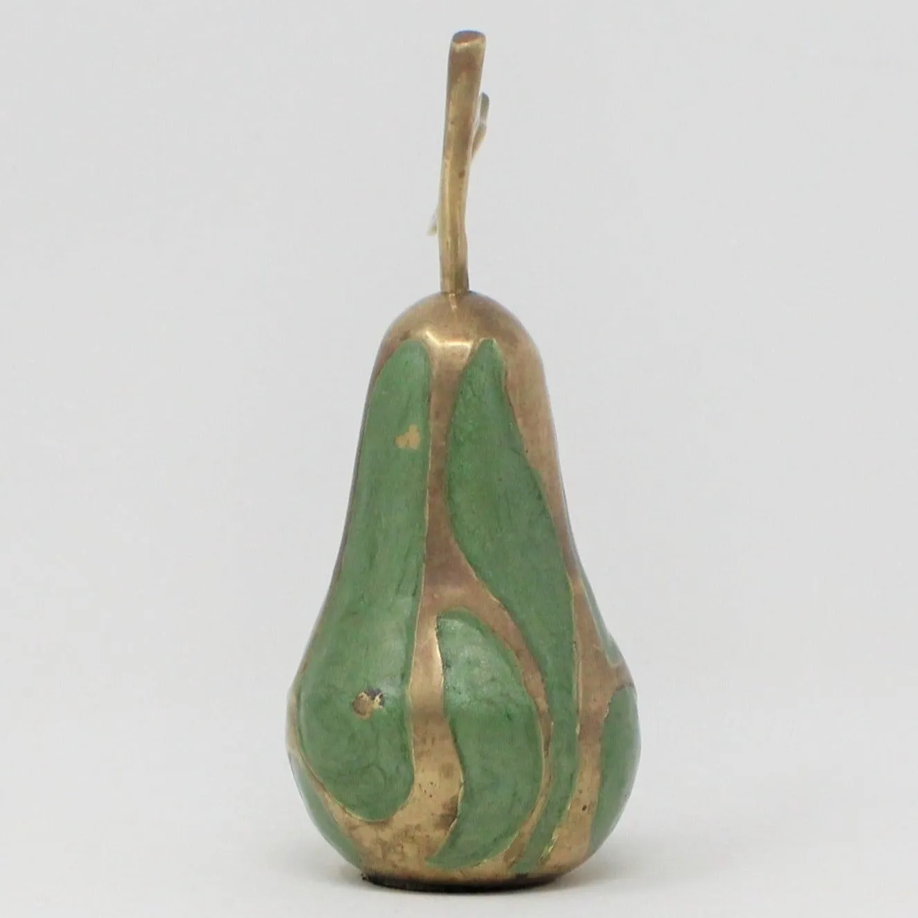Paperweight, Pear, Brass Enamel Cloisonné, Vintage, SOLD