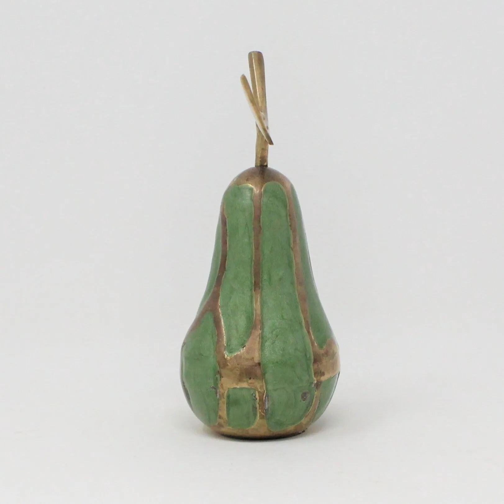 Paperweight, Pear, Brass Enamel Cloisonné, Vintage, SOLD