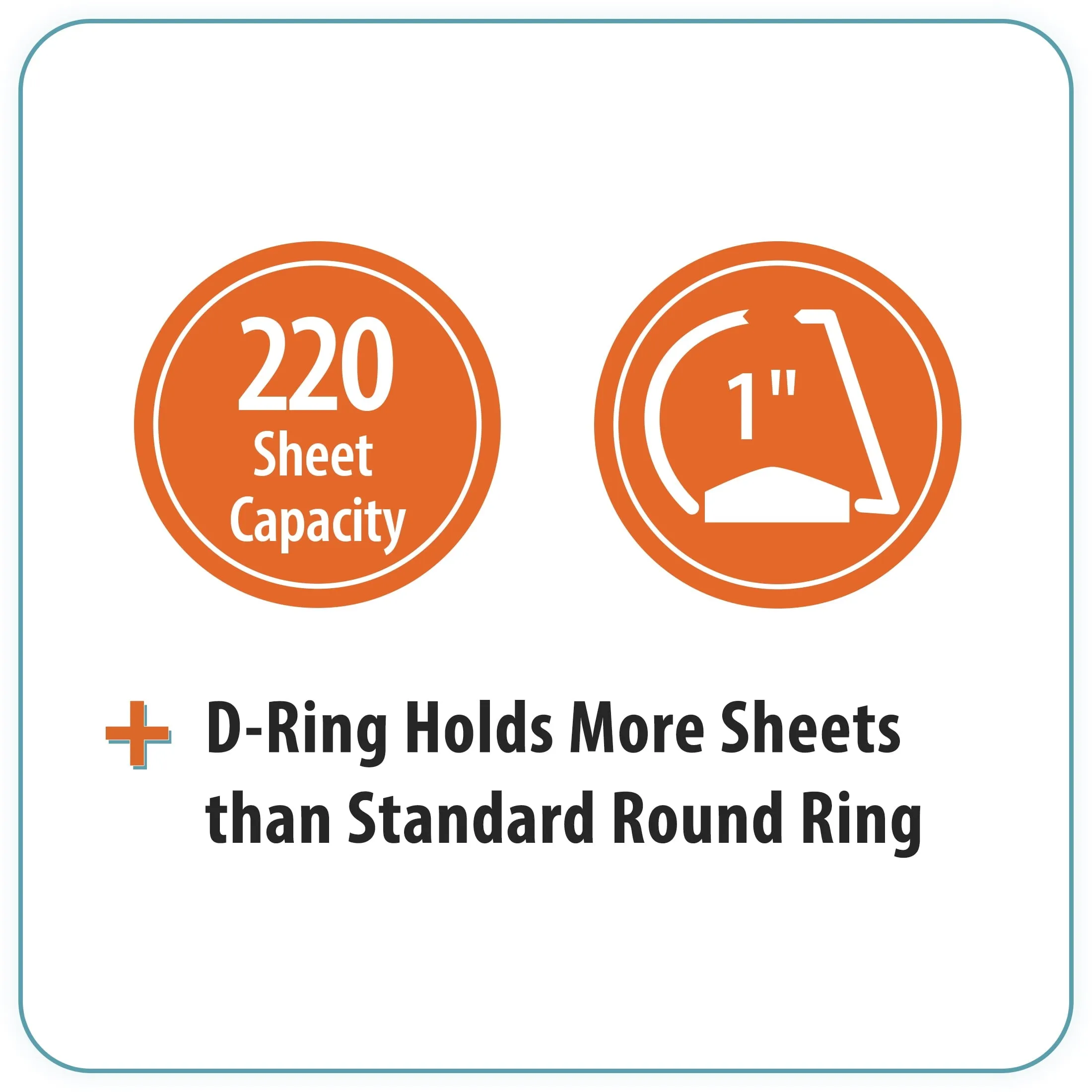 Pen Gear Durable View 1" D-Ring Binder, Black