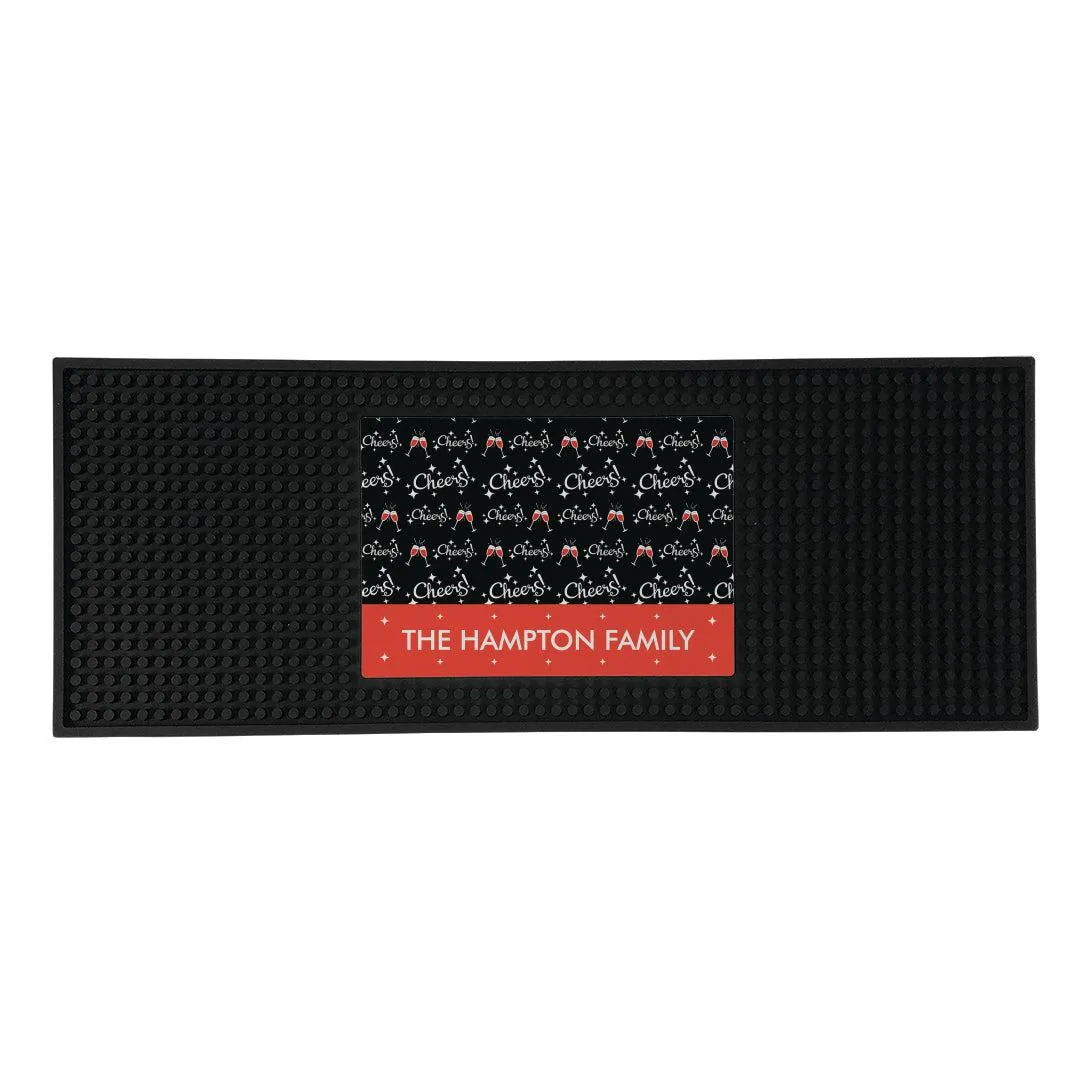 Personalized Christmas Cheers Bar Mat