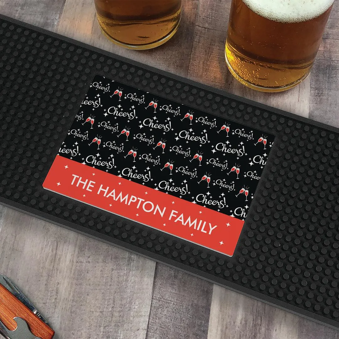 Personalized Christmas Cheers Bar Mat