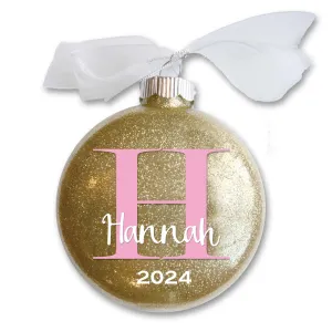 Personalized Monogram Glitter Christmas Ornament