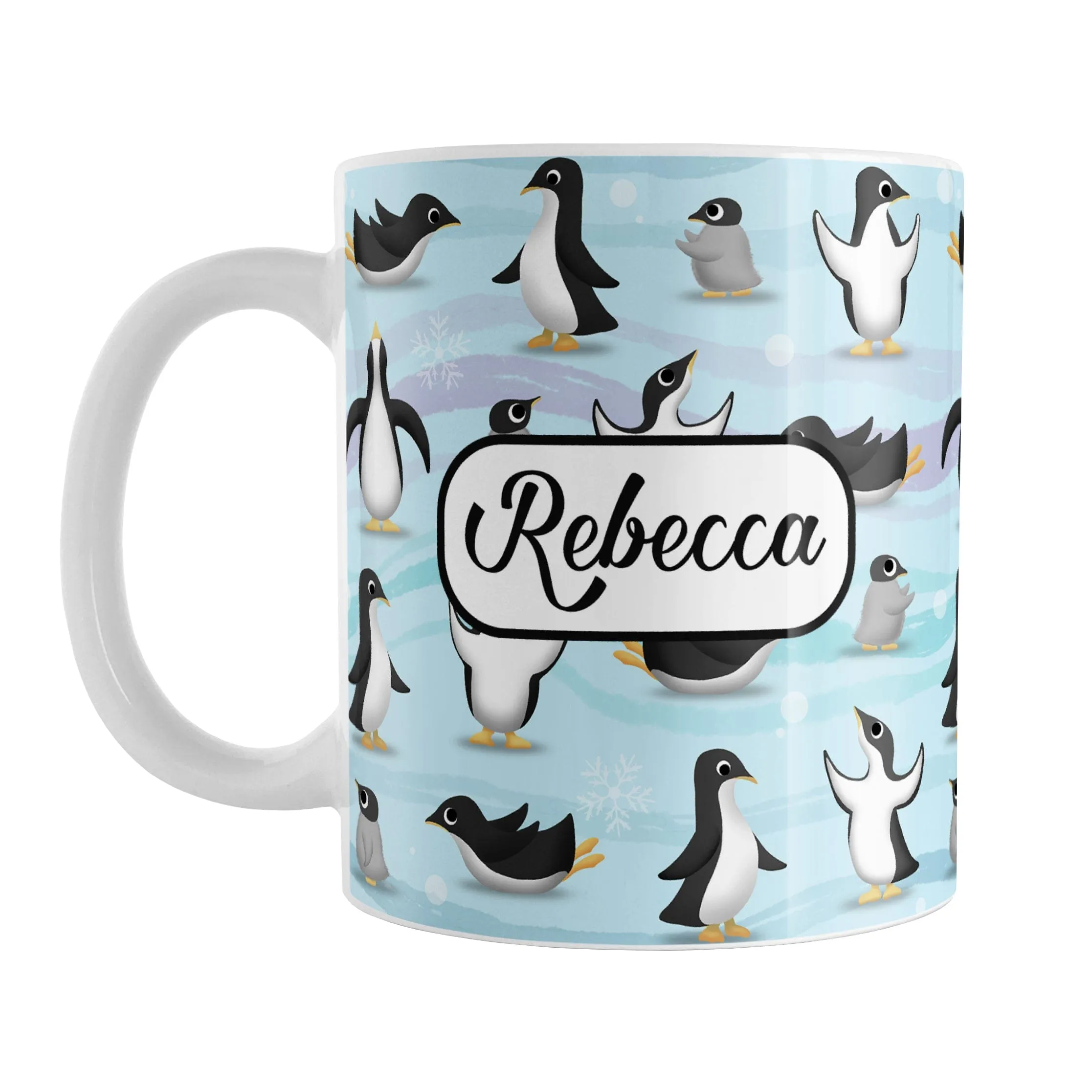 Personalized Penguin Parade Pattern Mug