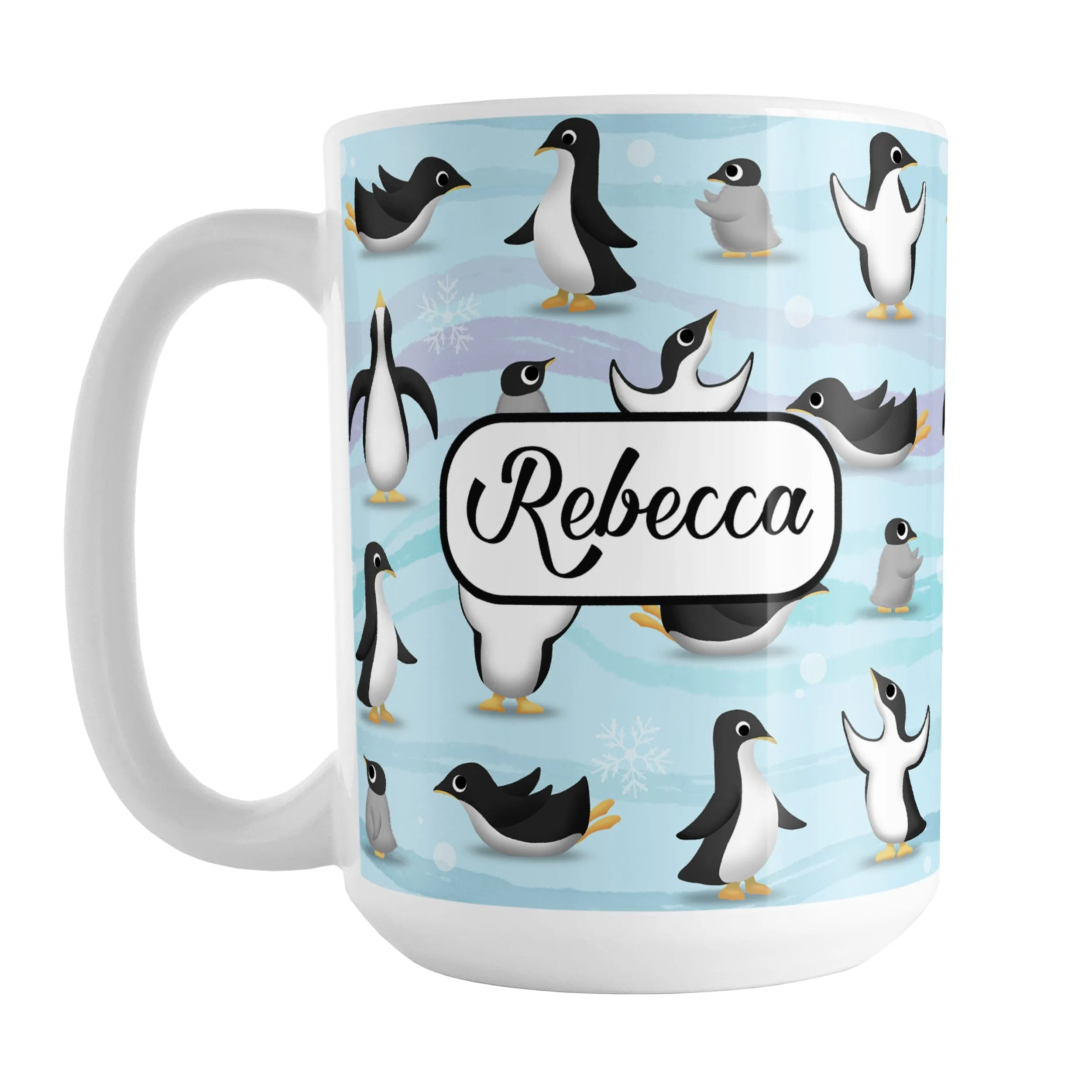 Personalized Penguin Parade Pattern Mug