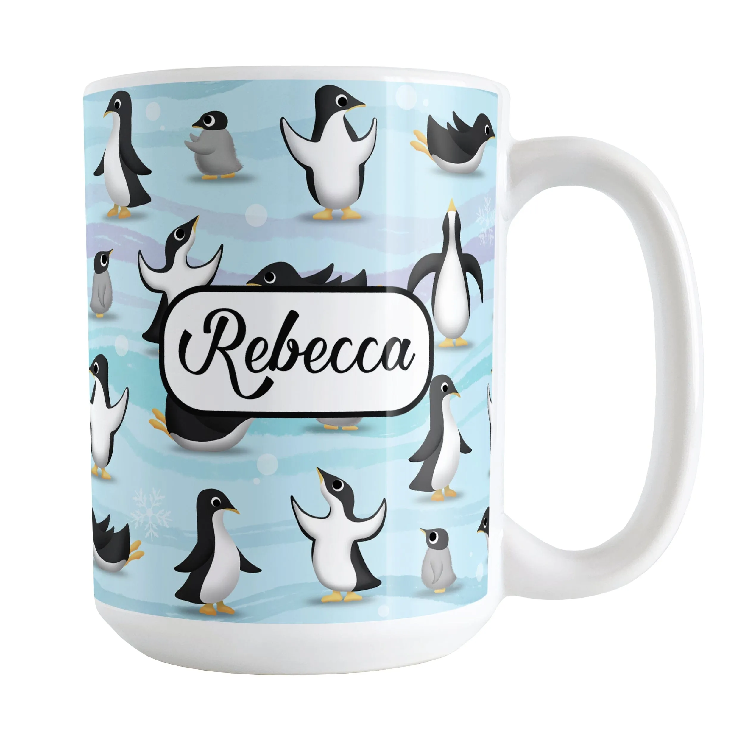 Personalized Penguin Parade Pattern Mug