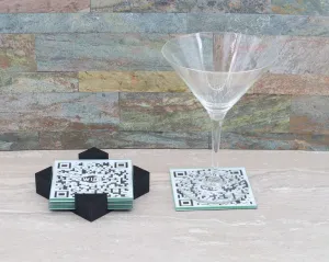 Personalized Wi-Fi QR Code Glass Coaster, Guest House Coasters, Airbnb Superhost Coasters, Rental House Decor, VRBO WIFI
