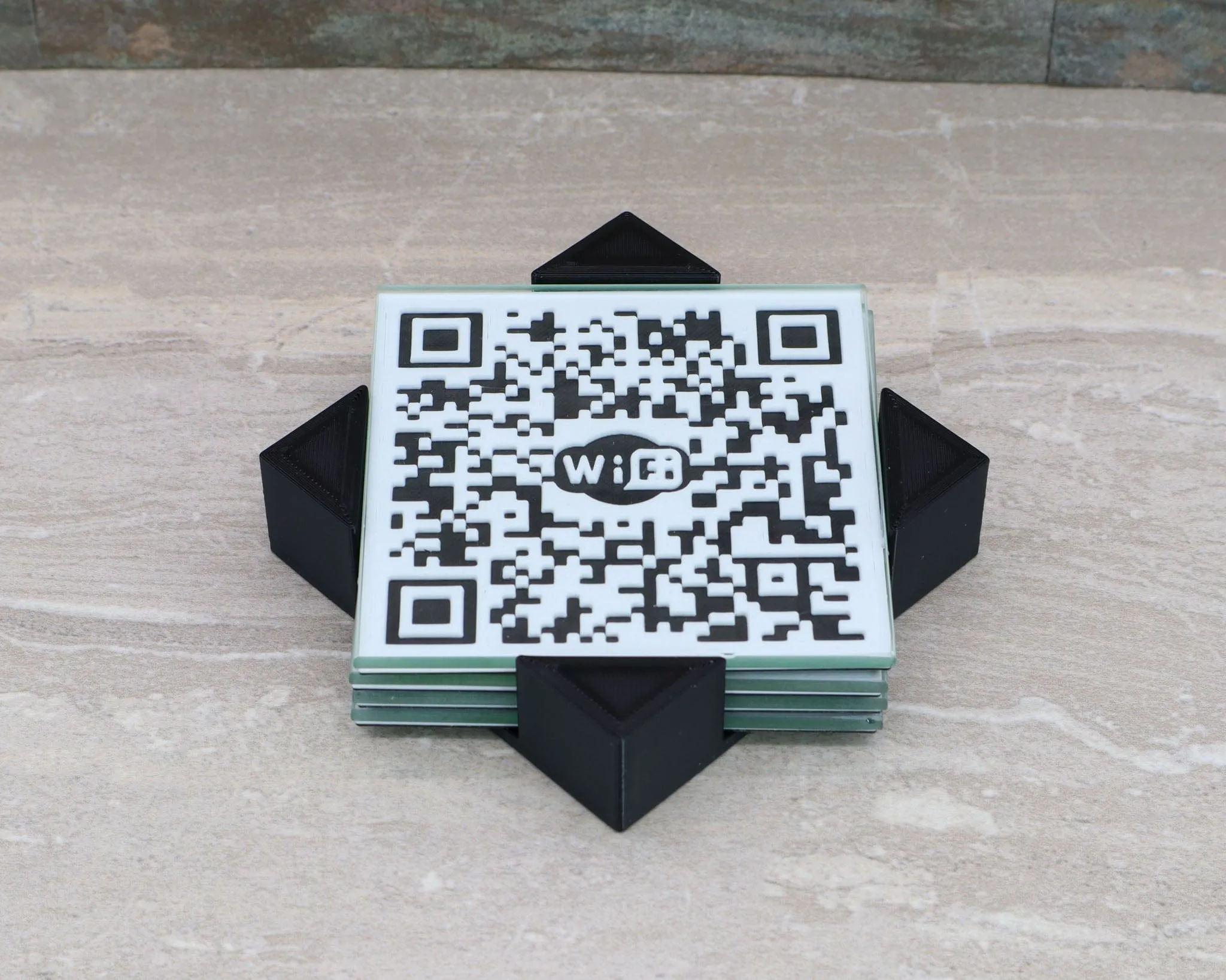 Personalized Wi-Fi QR Code Glass Coaster, Guest House Coasters, Airbnb Superhost Coasters, Rental House Decor, VRBO WIFI