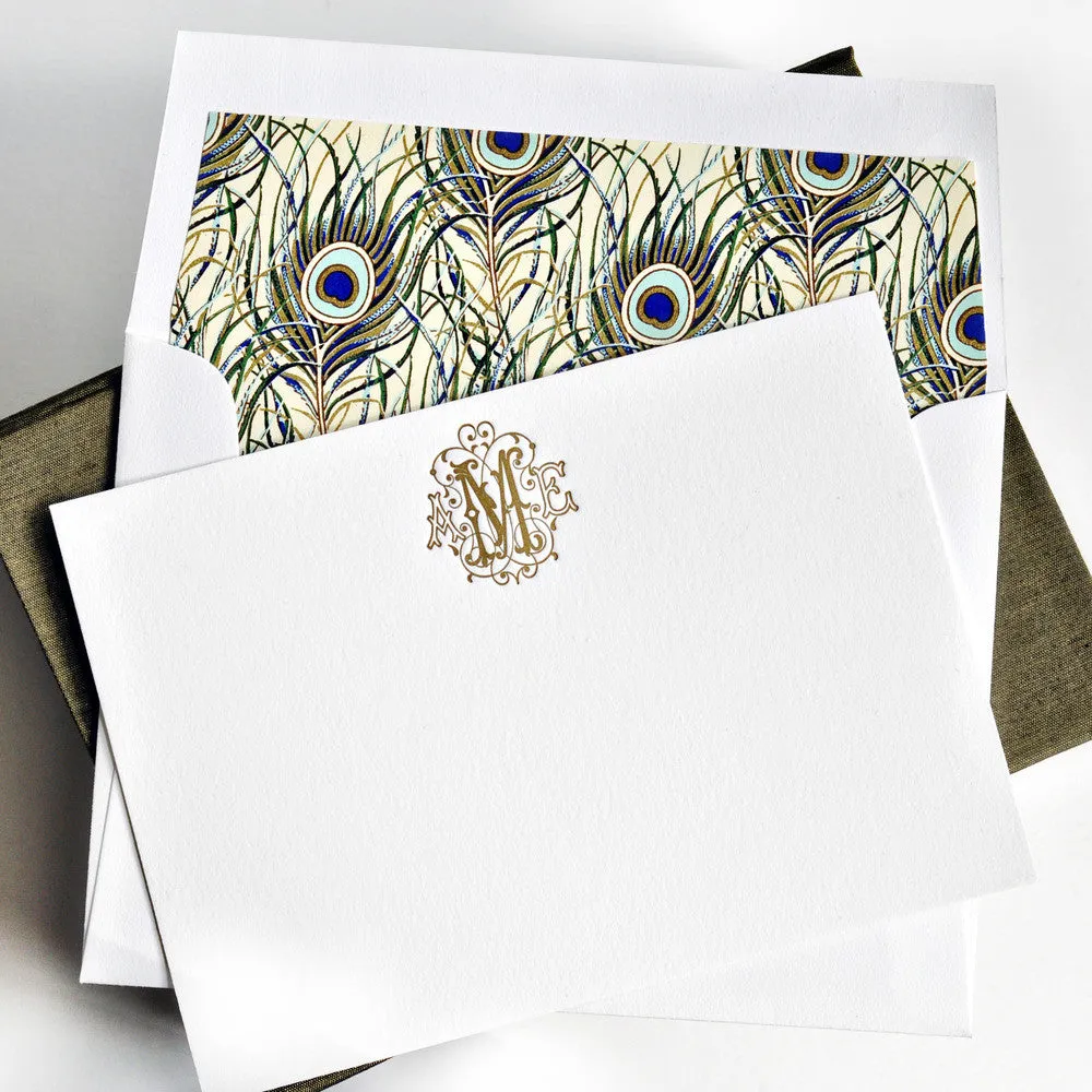 Petite Silk Stationery Box - Olive