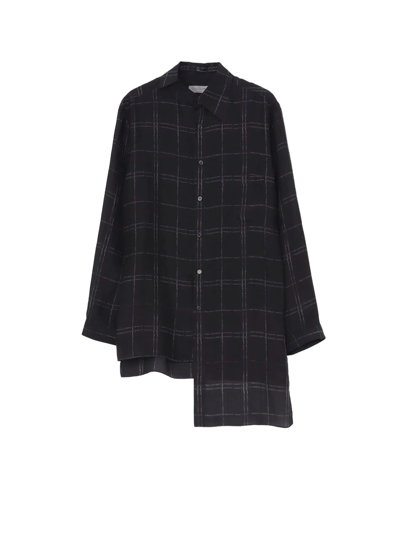 PIECE UNIQUE/AOYAMA4 PLAID UNBALANCED BLOUSE