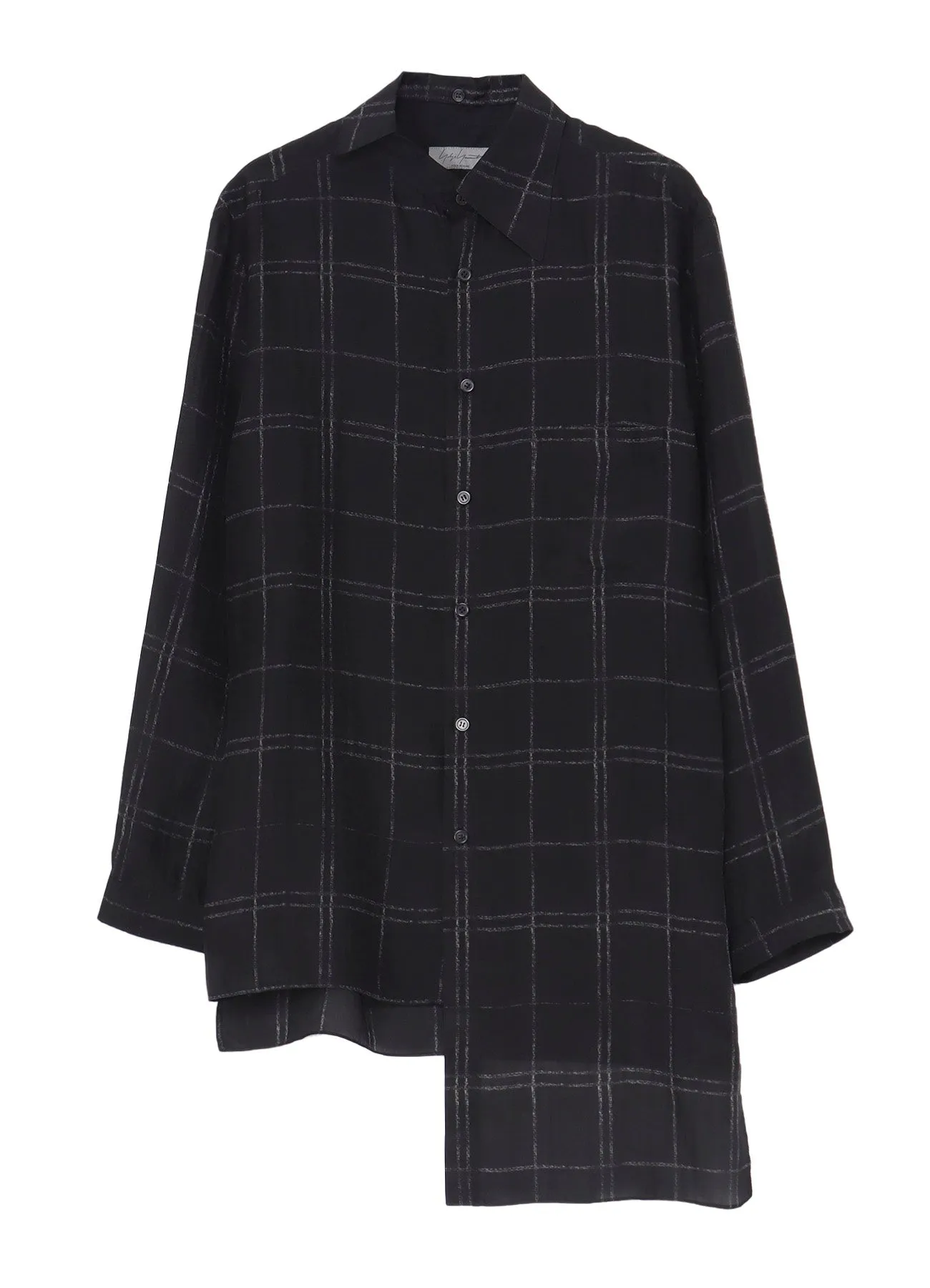 PIECE UNIQUE/AOYAMA4 PLAID UNBALANCED BLOUSE